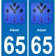 65 Adast sticker plate registration city