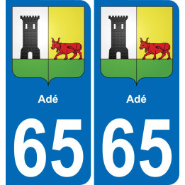 65 Adé placa etiqueta de registro de la ciudad