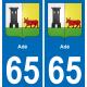 65 Adé sticker plate registration city