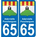 65 Adervielle-Pouchergues sticker plate registration city