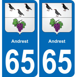 65 Andrest sticker plate registration city