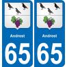 65 Andrest sticker plate registration city