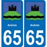 65 Anères autocollant sticker plaque immatriculation auto ville