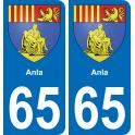 65 Anla autocollant sticker plaque immatriculation auto ville