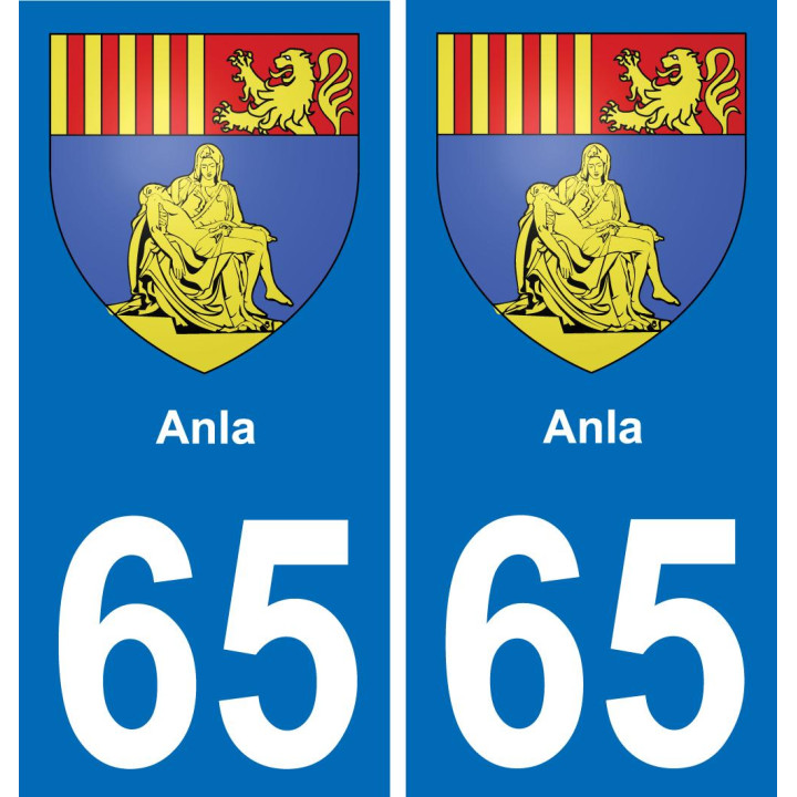 65 Anla autocollant sticker plaque immatriculation auto ville