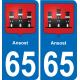 65 Ansost sticker plate registration city