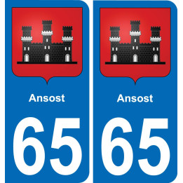 65 Ansost sticker plate registration city