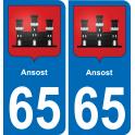 65 Ansost sticker plate registration city