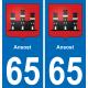 65 Ansost sticker plate registration city