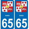 65 Antin sticker plate registration city