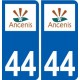44 Ancenis logo autocollant plaque stickers ville