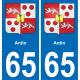 65 Antin sticker plate registration city