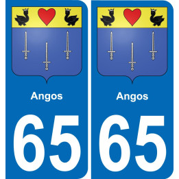 65 Angos sticker plate registration city