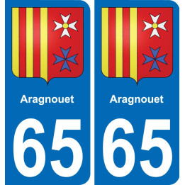 65 Aragnouet placa etiqueta de registro de la ciudad