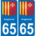 65 Aragnouet sticker plate registration city