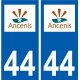 44 Ancenis logo autocollant plaque stickers ville