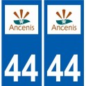 44 Ancenis logo autocollant plaque stickers ville