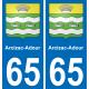 65 Arcizac-Adour adesivo piastra di registrazione city