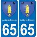 65 Arcizans-Dessus placa etiqueta de registro de la ciudad