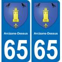 65 Arcizans-Dessus sticker plate registration city