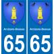 65 Arcizans-Dessus sticker plate registration city
