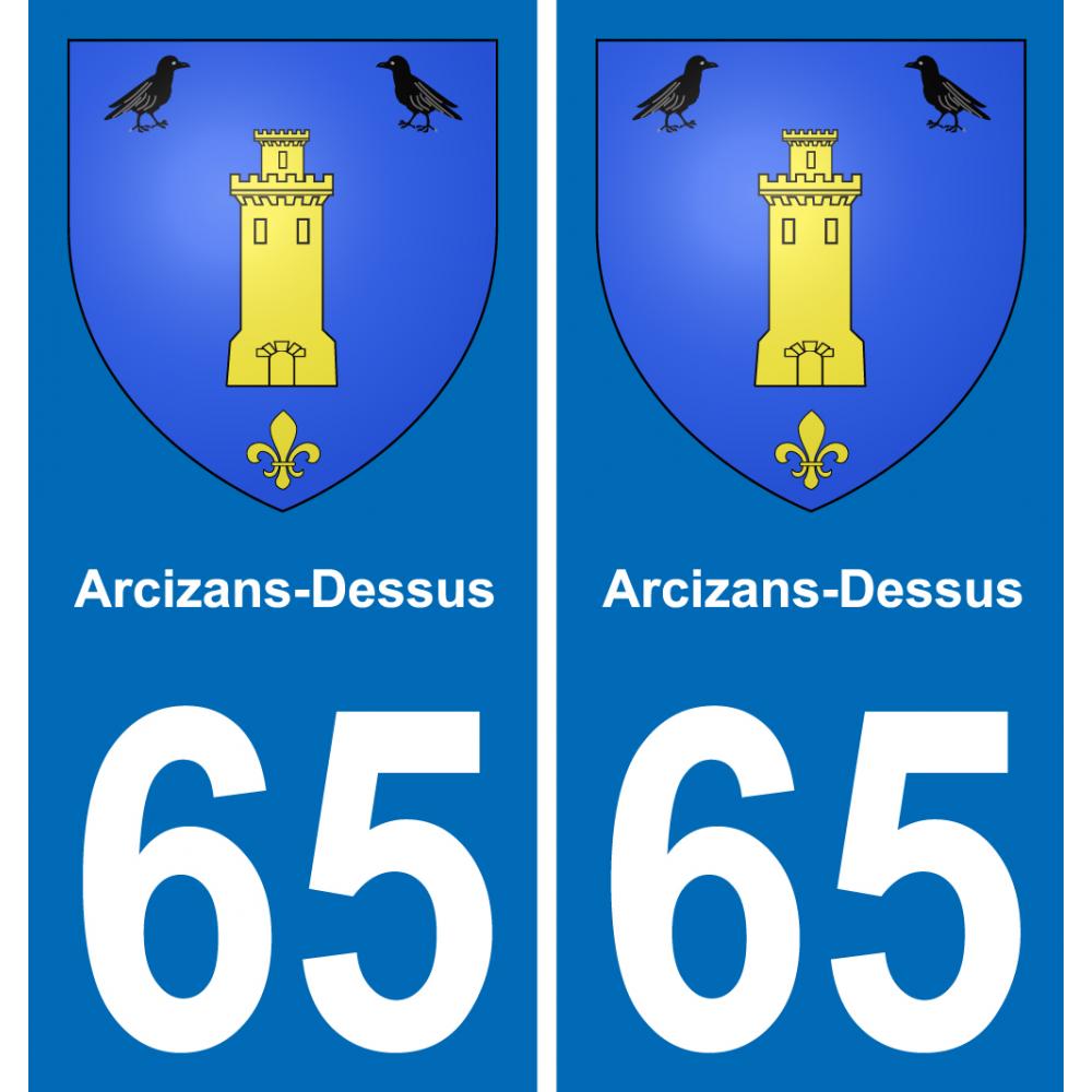 65 Arcizans-Dessus sticker plate registration city
