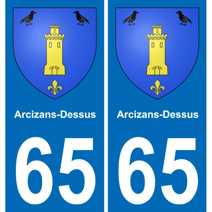 65 Arcizans-Dessus-aufkleber plakette ez stadt