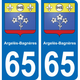 65 Argelès-Bagnères sticker plate registration city