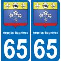 65 Argelès-Bagnères sticker plate registration city