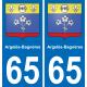 65 Argelès-Bagnères autocollant sticker plaque immatriculation auto ville