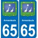 65 Armenteule sticker plate registration city