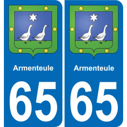 65 Armenteule placa etiqueta de registro de la ciudad