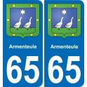 65 Armenteule placa etiqueta de registro de la ciudad