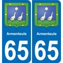 65 Armenteule sticker plate registration city