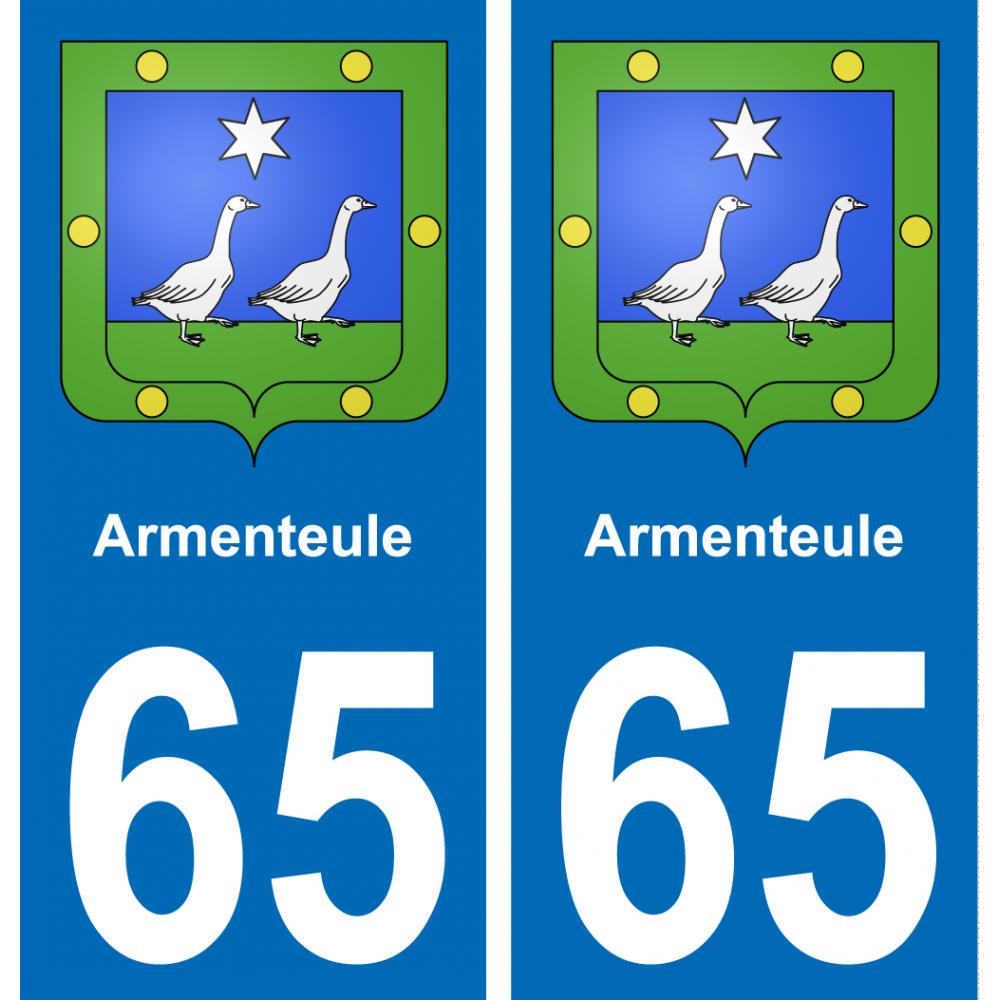 65 Armenteule placa etiqueta de registro de la ciudad