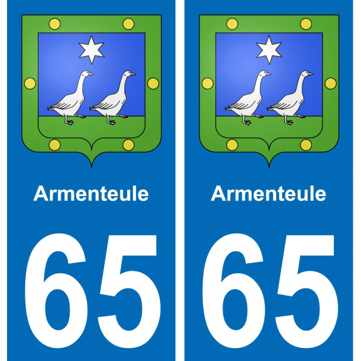 65 Armenteule autocollant sticker plaque immatriculation auto ville