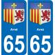 65 Arné placa etiqueta de registro de la ciudad