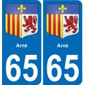 65 Arné sticker plate registration city