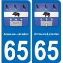 65 Arras-en-Lavedan sticker plate registration city