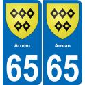 65 Arreau sticker plate registration city