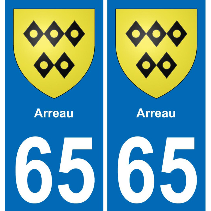 65 Arreau placa etiqueta de registro de la ciudad