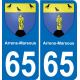 65 Arrens-Marsous autocollant sticker plaque immatriculation auto ville