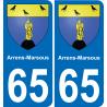 65 Arrens-Marsous autocollant sticker plaque immatriculation auto ville