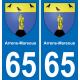 65 Arrens-Marsous sticker plate registration city