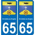 65 Arrodets-ez-Angles sticker plate registration city