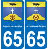 65 Arrodets-ez-Angles-aufkleber plakette ez stadt