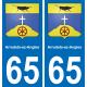 65 Arrodets-ez-Angles autocollant sticker plaque immatriculation auto ville