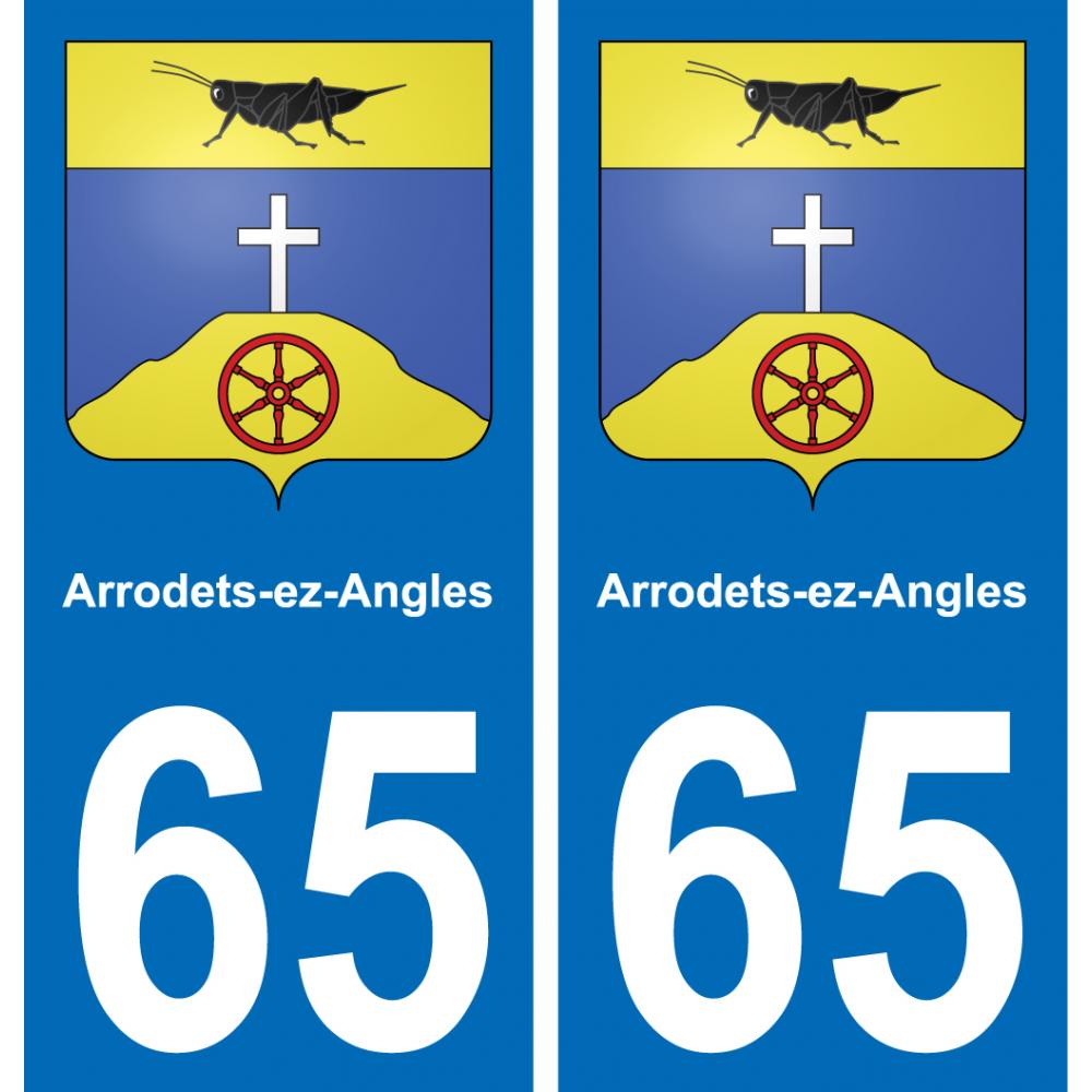 65 Arrodets-ez-Angles-aufkleber plakette ez stadt
