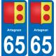 65 Artagnan autocollant sticker plaque immatriculation auto ville