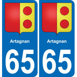 65 Artagnan placa etiqueta de registro de la ciudad